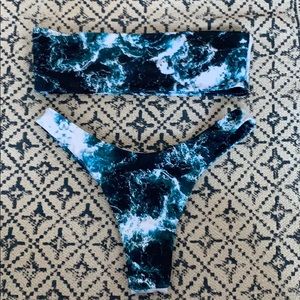 Zaful Ocean Print Bikini Set